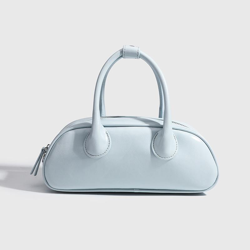 New European and American Summer Niche High End Fashion Silver Underarm Bowling Bag Handheld One Shoulder Crossbody Bag