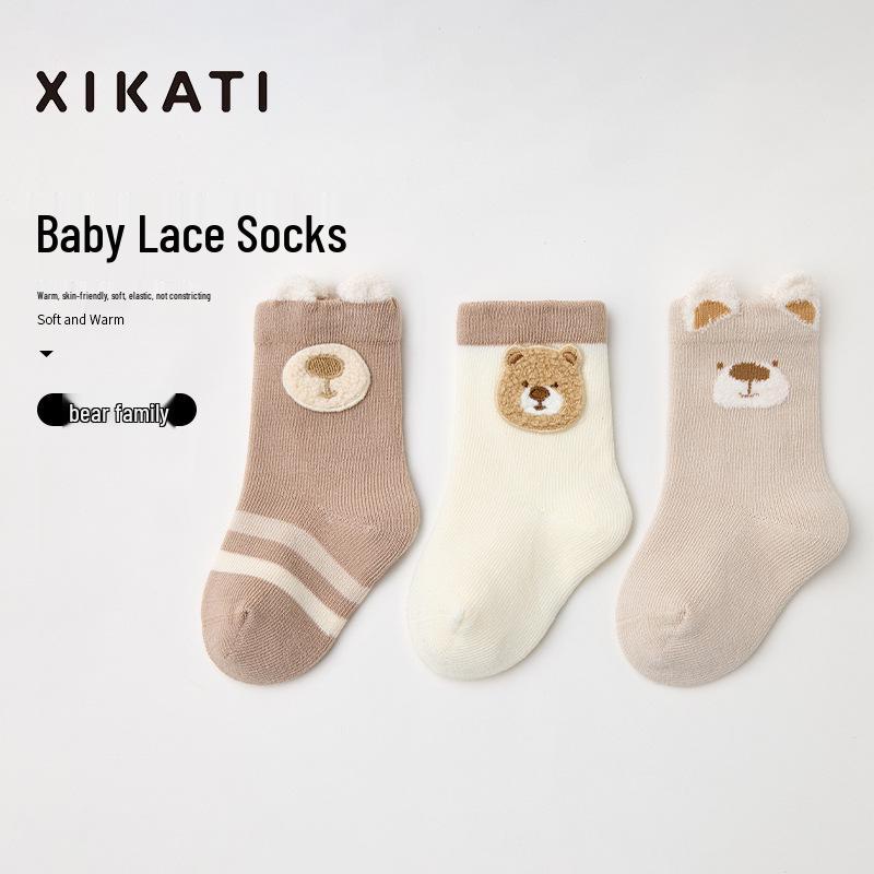 Xikati Winter Baby Socks: Mid-Calf, Thick, Class A Cotton for Toddlers 2025 M (6-12 months)