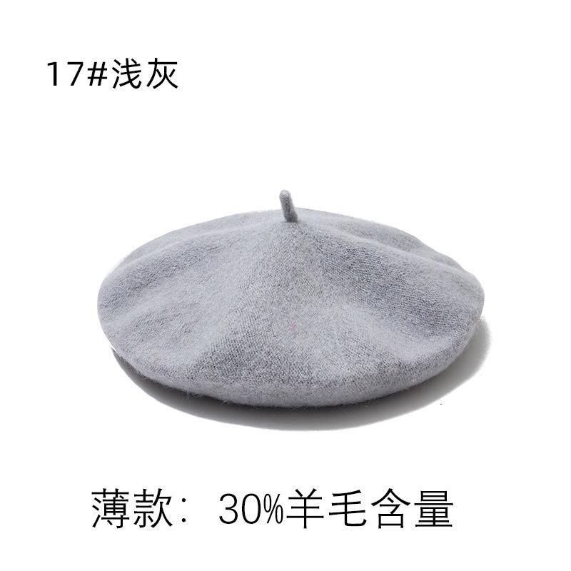 

Шерстяной берет женский осенне-зимний большой окружности головы британский ретро восьмиугольный шляпа художника Adjustable