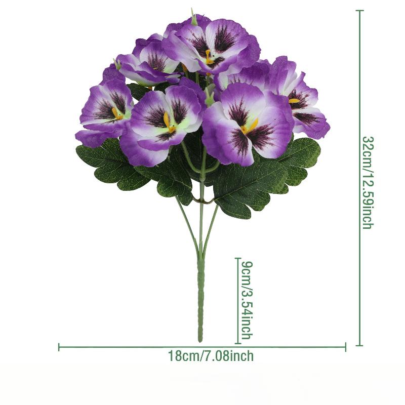Silk Cloth Artificial Pansy Flowers DIY Phalaenopsis Simulated Rose Bouquet Soft Dyed Edged Flower Bouquet Photography Props