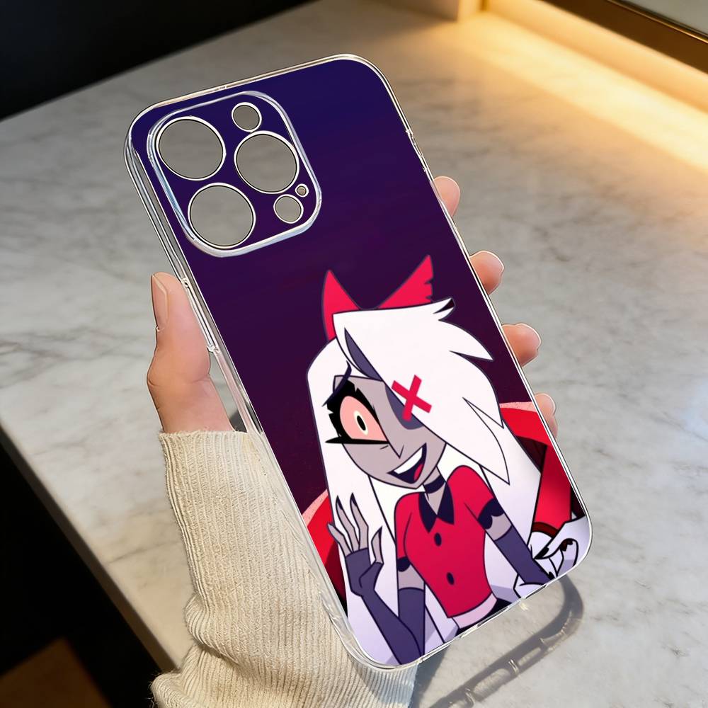 H-hazbin hotel V-veggie  Phone Case Transparent Silicone Soft For iPhone 17 16 15 14 13 12 11 Mini Pro Max Plus