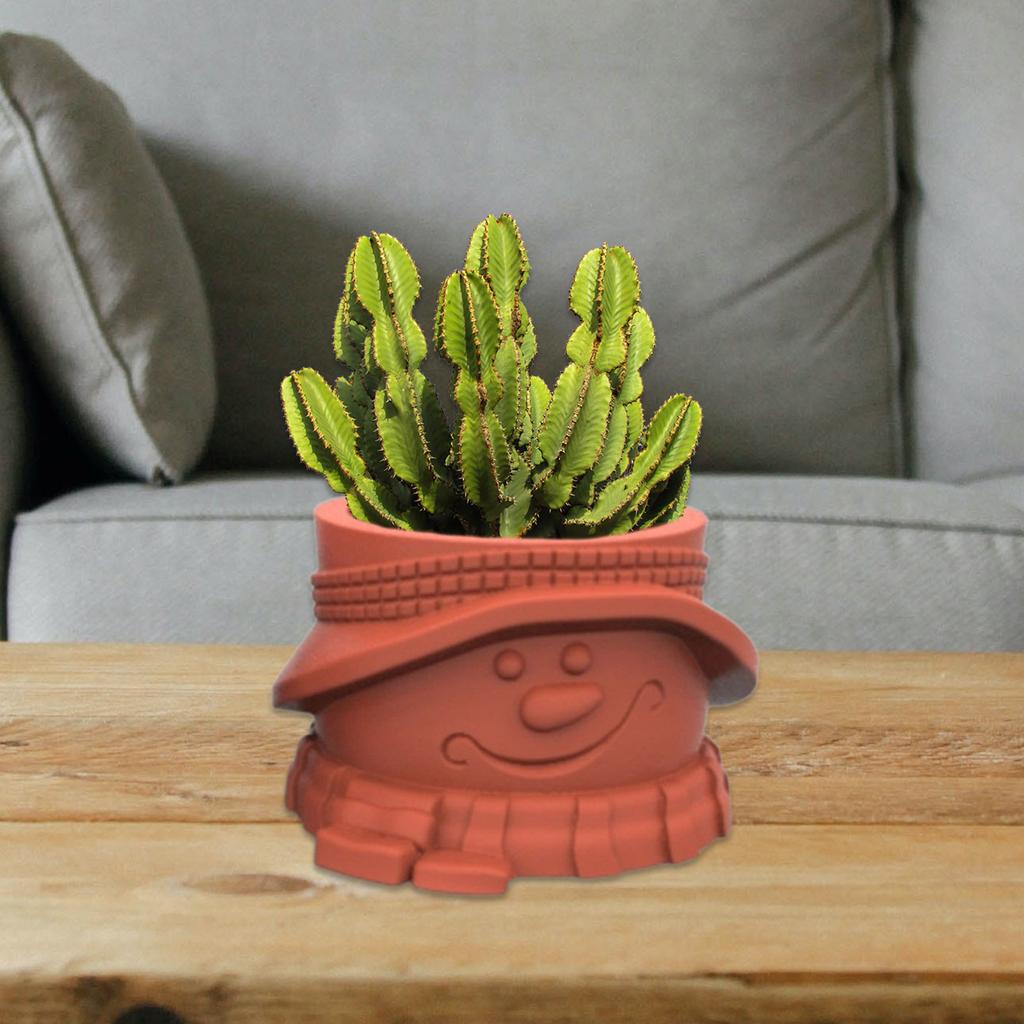 Snowman Doll Pen Holder Pot Silicone Molds Table Ornament Mould Plaster Making Tool Succulent Planter Mold Easy to Clean