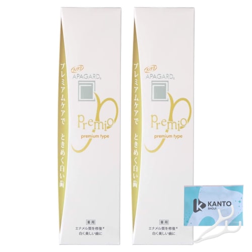 Apagard Premio (100g X 2-pack) Whitening Toothpaste with 2 Dental Flossers