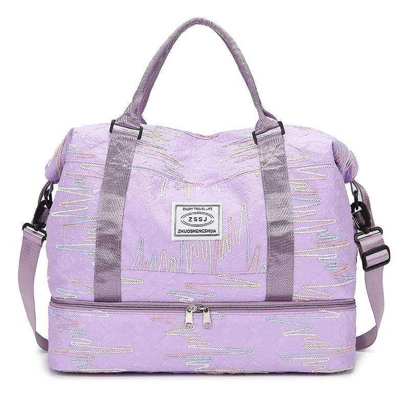 Reisetasche, Aufbewahrungstasche mit großer Kapazität, getrennt für Trocken- und Nasslagerung, Schwimm- und Sporttasche mit getrennten Schuhtaschen