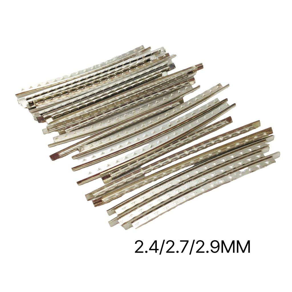 Pack of 24Pcs Silver Electric Guitar Fret Wire Guitar Fretboard 24 Fret 2.4/2.7/2.9mm for Guitar Fingerboard Replacement