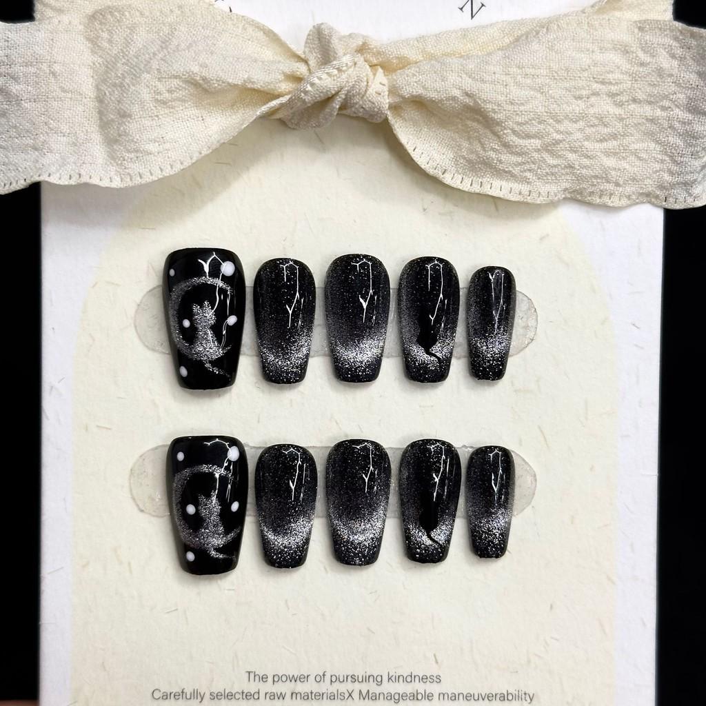 

Cat Cat Gradient Eye Glitter Nail Sticker Popular Cute Hand Painted Nail Sticker XS