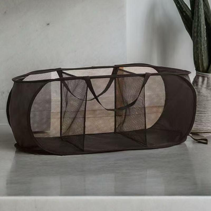 Foldable Mesh Laundry Basket, Large Capacity for Dirty Clothes and Bathroom Storage