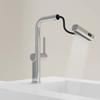 White/Black Brass Waterfall Pull Kitchen Faucet Rain Hot And Cold Mixed Water Sink Faucet Retractable Sprayer Sink Tap Crane