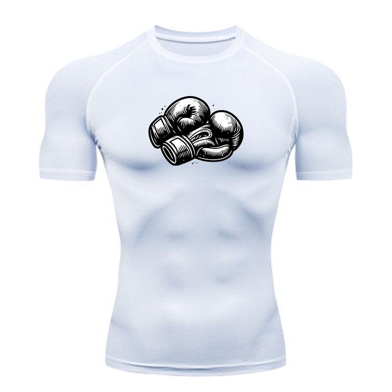 Men's Compression Athletic Workout T-Shirt, Vintage Boxing G