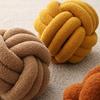 Waist Protective Lamb Velvet Home Decor for Bathroom Knotted Ball Backrest Cushion Throw Pillow