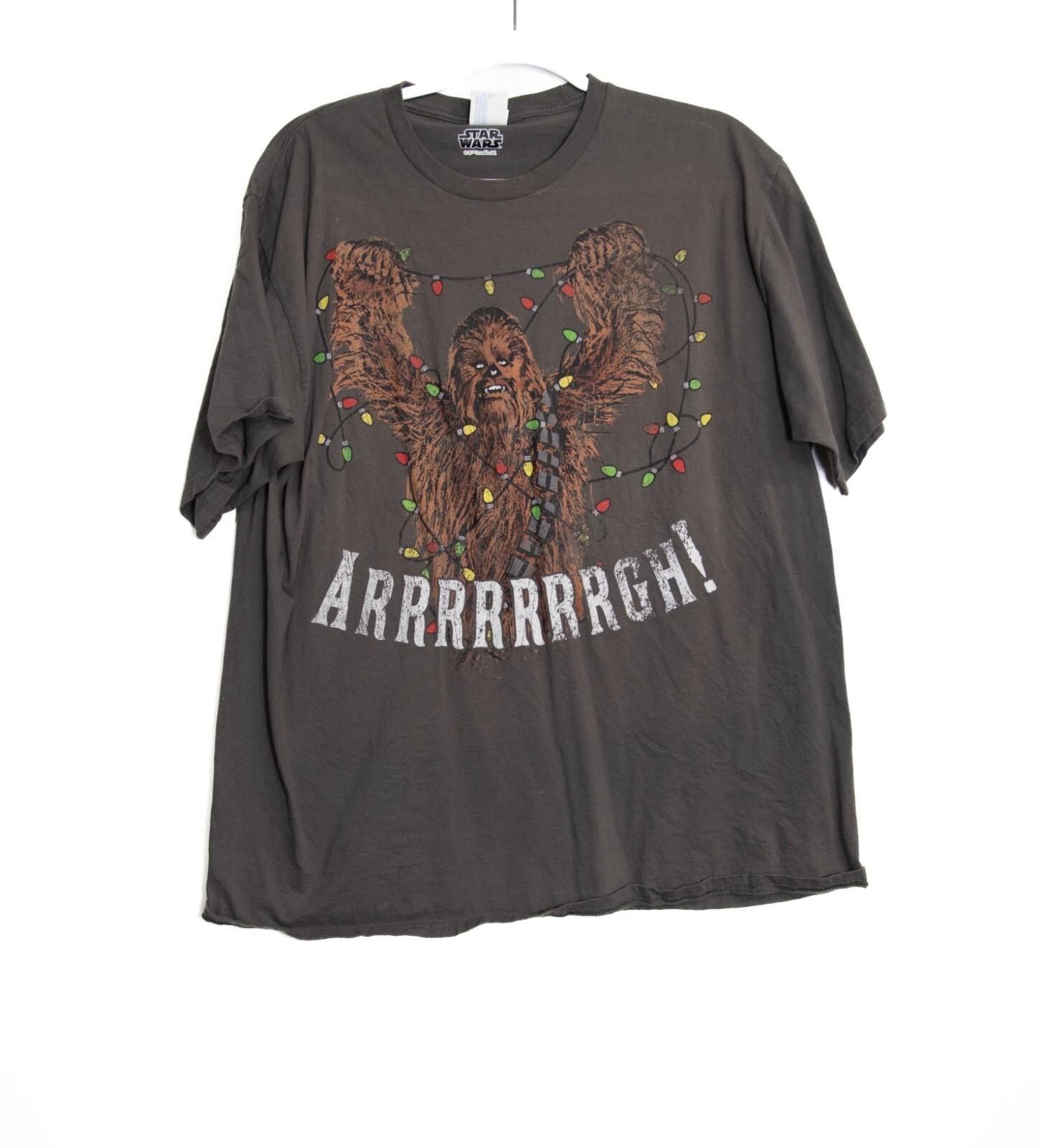 Star Wars Chewbacca Christmas Lights Graphic T-Shirt XL M