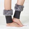 Toppere de iarnă pentru cizme din blană artificială și tricot pentru femei cu manșete tricotate confortabile