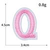 Exquisite Pink Embroidered Alphabet Patch for Jackets & DIY Decor