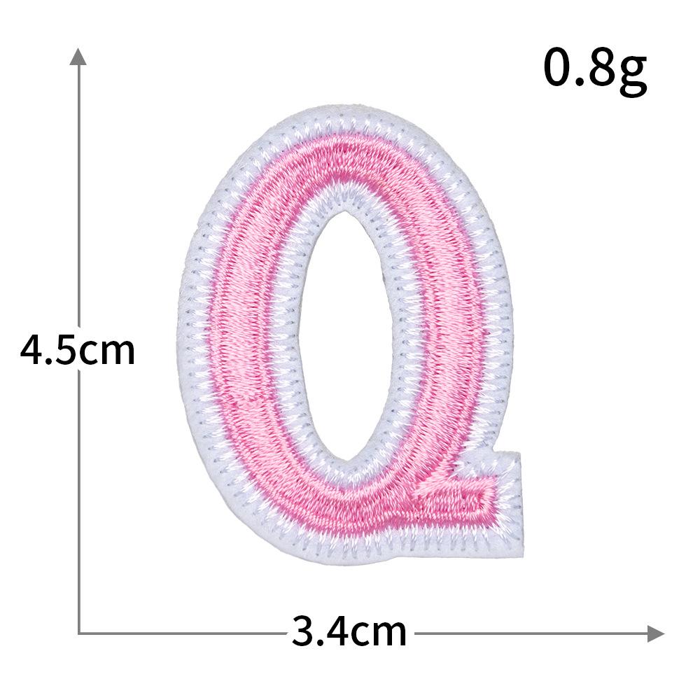 Exquisite Pink Embroidered Alphabet Patch for Jackets & DIY Decor