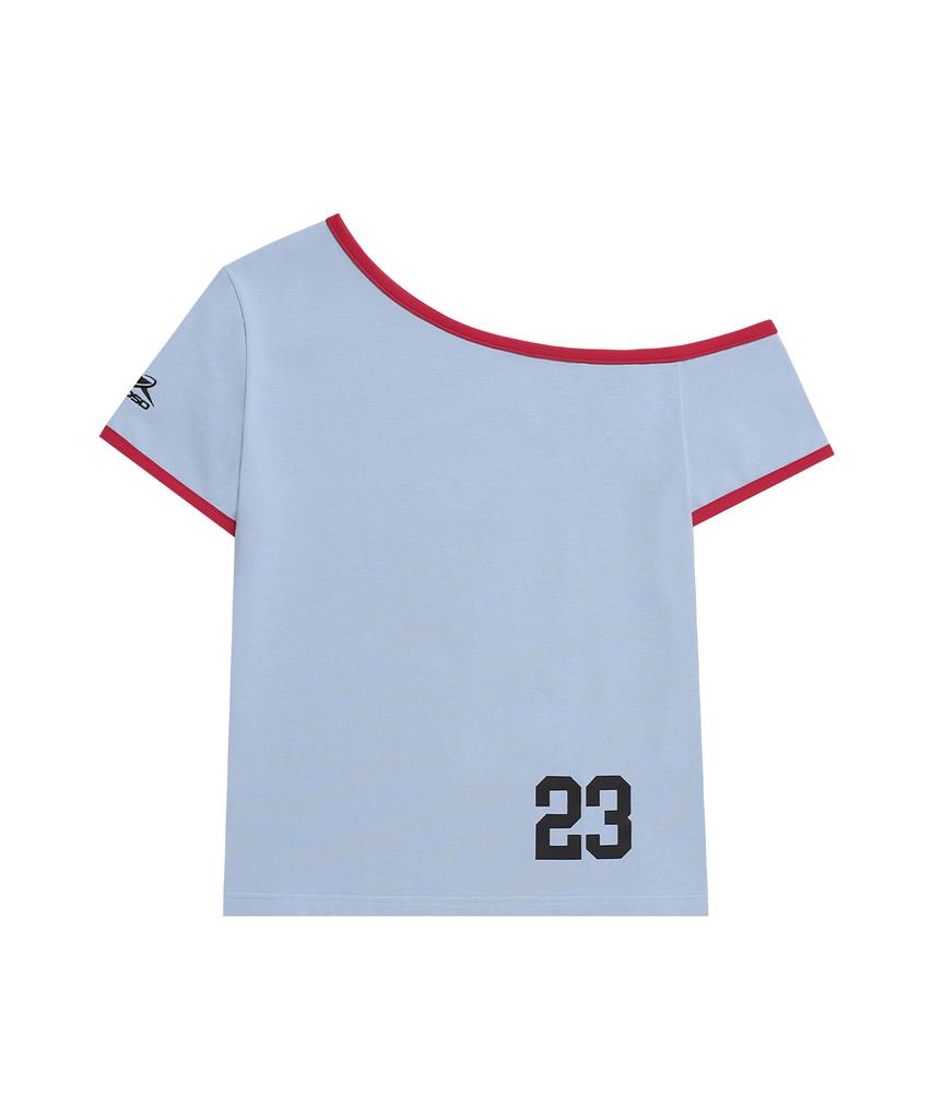 ODDSTUDIO Kitsch Star One-Shoulder T-Shirt - Sky Blue