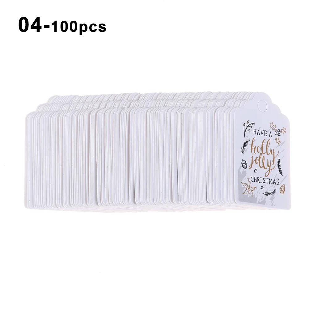 50PCS Merry Christmas DIY Kraft Tags Labels Gift Wrapping Paper Hang Tags Santa Claus Paper Cards Xmas Party Supplies