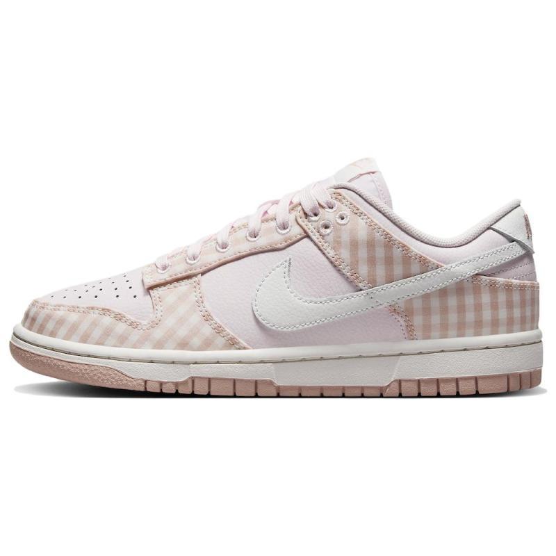 Nike Dunk Low Pearl Pink Gingham Women's Skate Shoes Sneakers FB9881-600