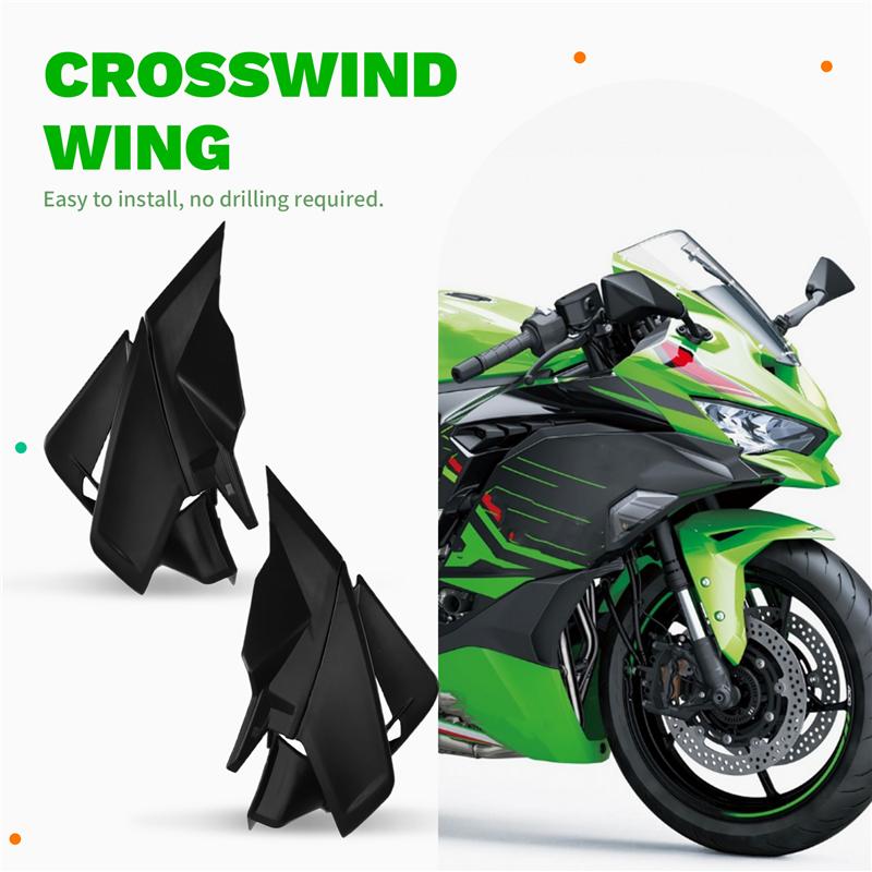 Ac29-Motorcycle Front Spoiler Aerodynamic Wing Downforce Kit Naked Frontal Spoilers Winglet For KAWASAKI ZX-4R 2024