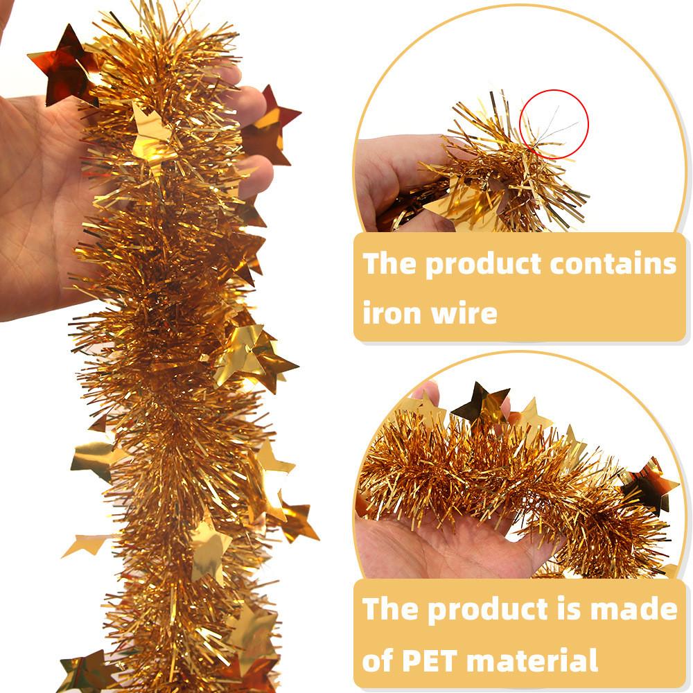 Stunning 2m Heavyweight Golden Starry Tassel Garland For Festive Occasions