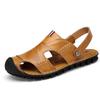 Men's Sandals Leather Beach Two with Summer Trend Korean Version of Fashion Casual Bag Head Men's Personality Soft-soled Leather Shoes Men
