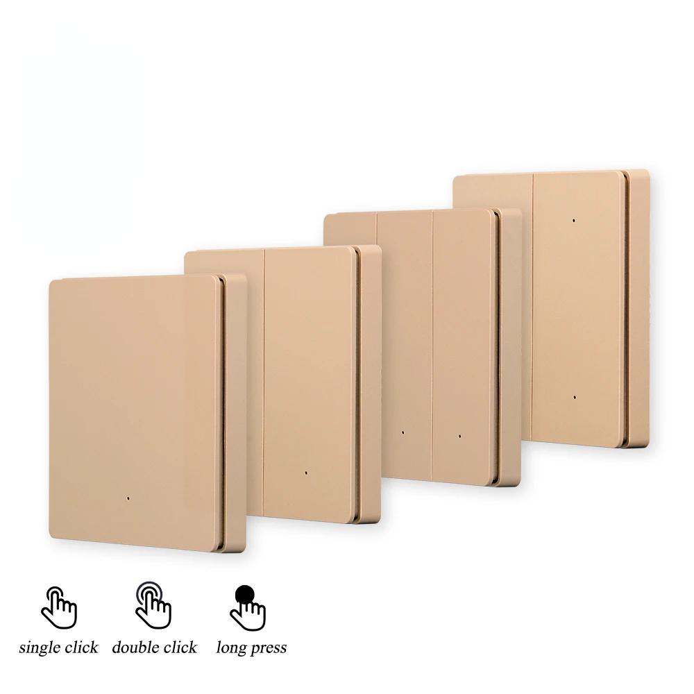 Tuya Zigbee Wireless Scene Switch Remote Control 1/2/3/4 Gang Black Grey Battery Powered Work With ZigBee2mqtt Home Assistant