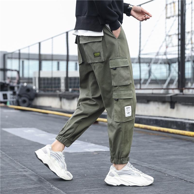 Men's Japanese Style Cotton Harem Pants - Multi-Pocket, Casual, Spring/Summer 2024, Trendy, Loose Fit, Large Size
