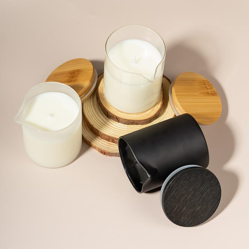 Black and White Ceramic Cup with Mouth Low Temperature Soy Wax Scented Candle 38 Degrees Low Temperature Soy Wax
