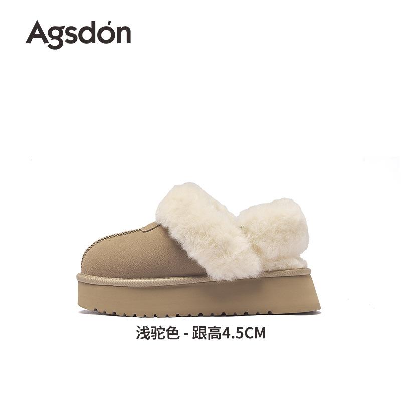 Augustine Low-top Snow Boots for Women 2025 New Winter Thick-soled Plush Thickened Home Two Wear Fluffy Slippers