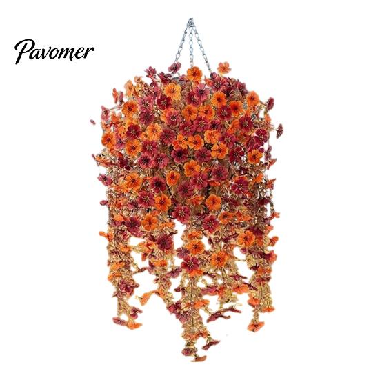 Maintenance Free Greenery Artificial Hanging Fall Flower, Realistic Plastic Cascading Vines Textures Fake Green Leaf Garland Plant, Maintenance-free