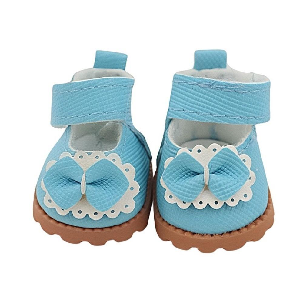 Accessories 3.5*2.3cm Doll Shoes PU Material Leather Material Leather Shoes 17cm Size Bow Tie Design Doll Shoes Gift