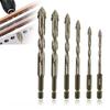 Four-Edged Tile Drill Bit Serrated Hexagonal Shank Drill Bit Set  Drilling Tool