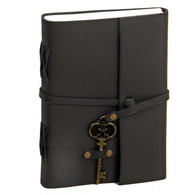 Leren dagboek - Antiek handgemaakt leergebonden notitieblok voor mannen en vrouwen Ongevoerd papier, reisdagboek en notitieboekjes -7 x 5 inch - (Zwart)