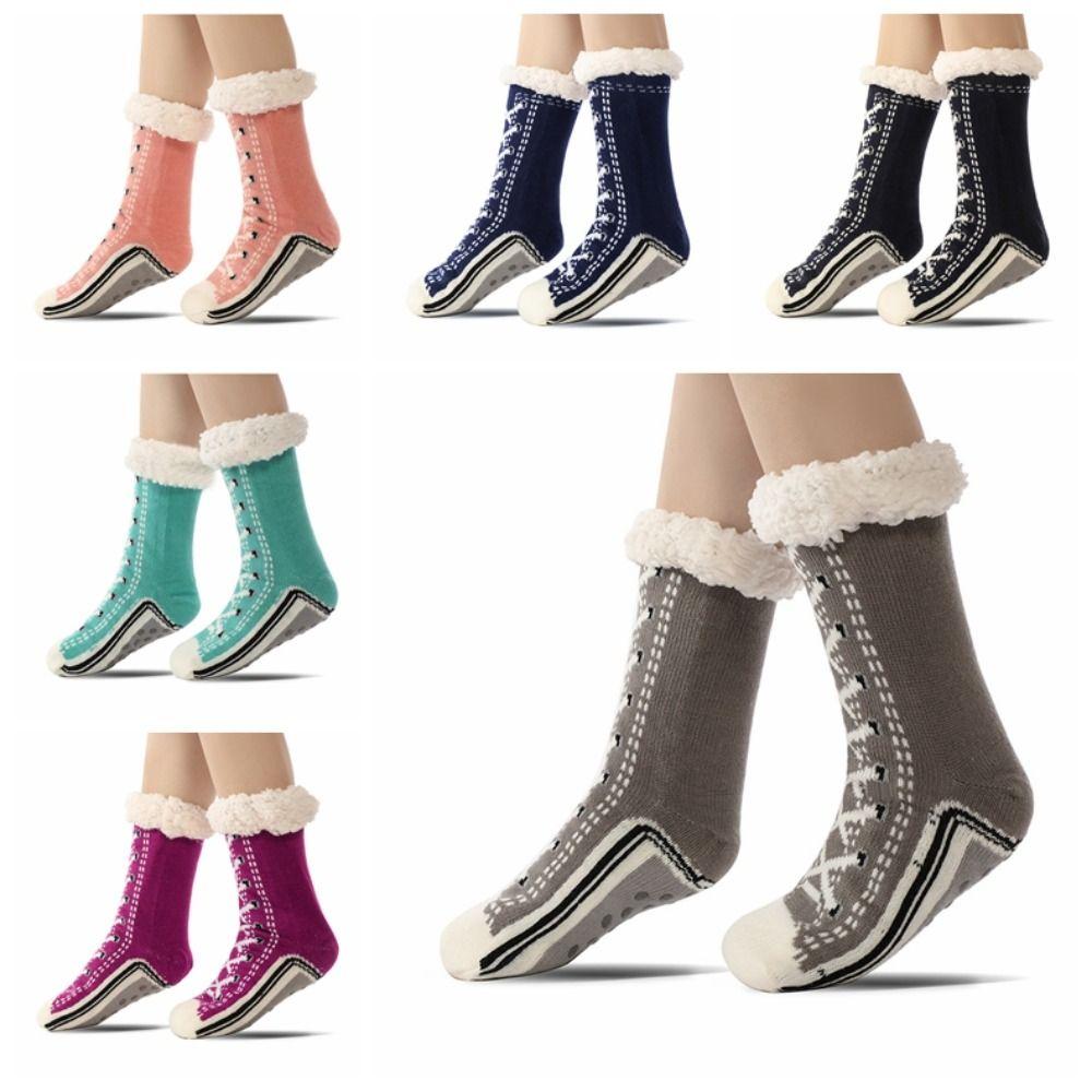 Plush Non-slip Socks Anti-slip Winter Sleeping Socks Sweat Absorption Home Socks  Home