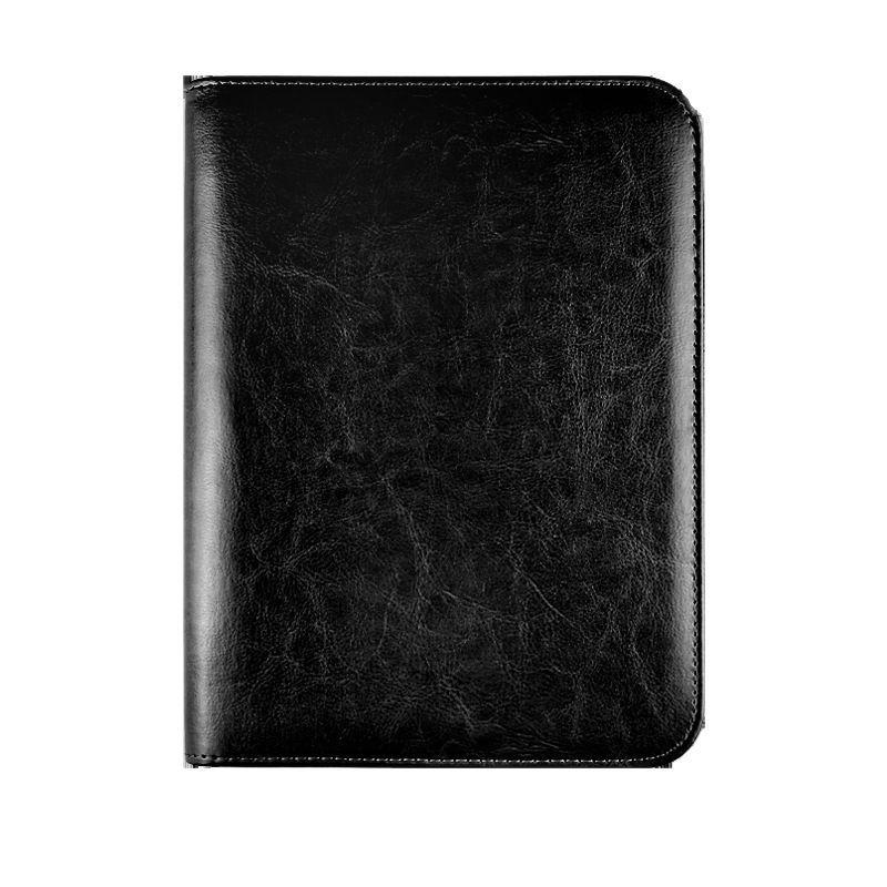 A5 Multi-Functional Leather Zipper Notebook with Large Capacity and Loose-Leaf Pocket Inserts, B5 Size