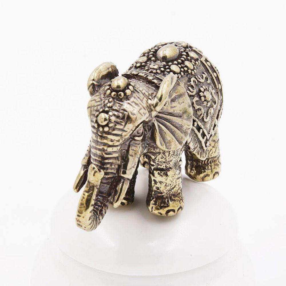 Elephant Brass Elephant Miniatures Brass Lucky Elephant Statue Portable   Desktop