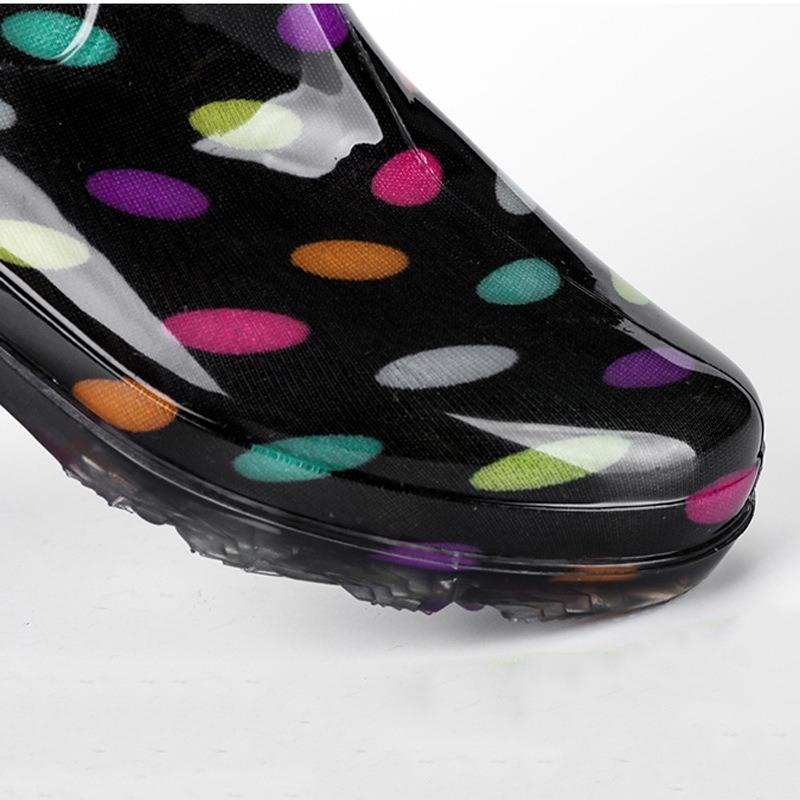 High Tube Rain Shoes Waterproof Shoes Long Tube Velvet Cotton Rain Boots Rubber Shoes Overshoes Water Boots Female Adult Fashion Non-slip Warm Summer