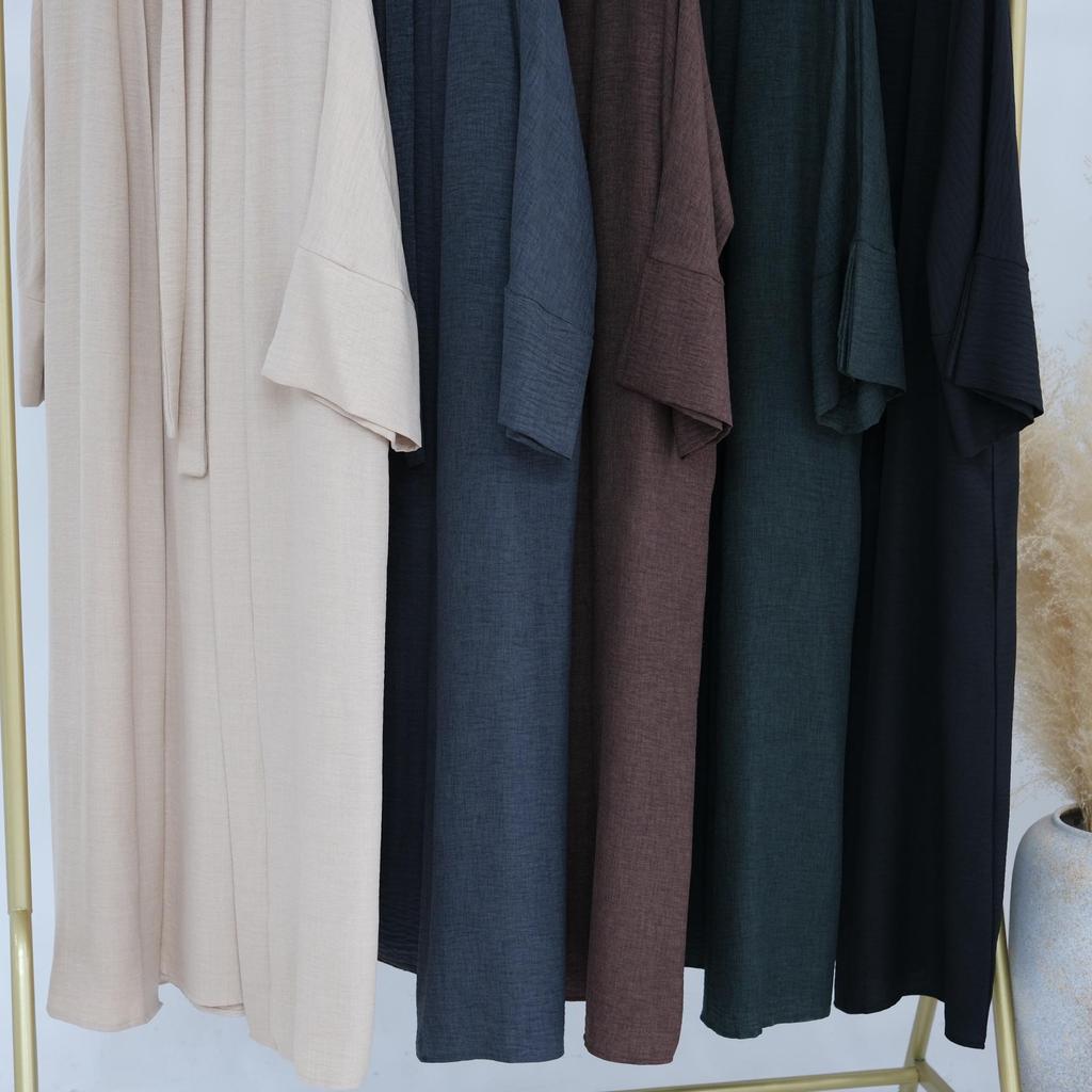 Loriya2024 Einfarbiges Zweiteiliges Kleid & Strickjacken-Robe, Dubai/Türkei Edition LR823