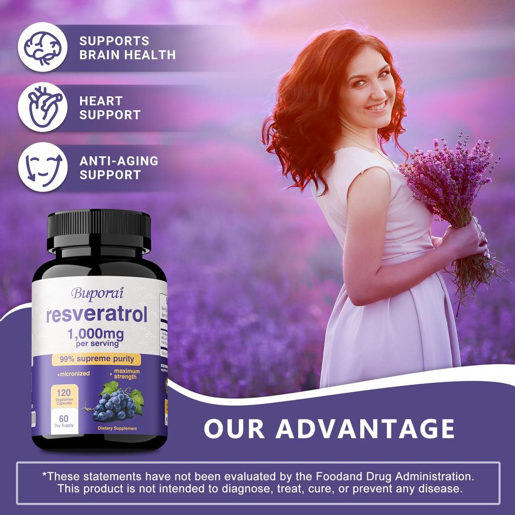 Resveratrol 1000 Mg, an Antioxidant That Maintains Normal Cellular and Cognitive Function.