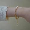 Korean Instagram Design Fashion Versatile Wheat Ear Chain Women's Bracelet Simple and Cold Style Beaded Pearl Style Bracelet