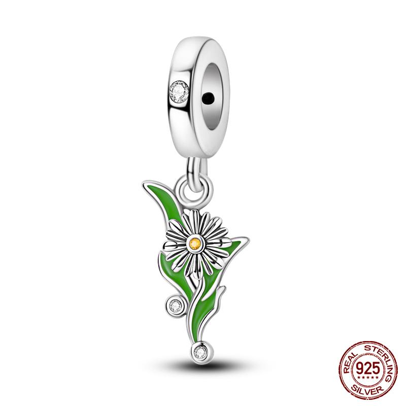 Copper Tree Of Life Four-Leaf Clover Green Series Charms Beads Fit Qikaola Original Bracelet Diy Jewelry Making