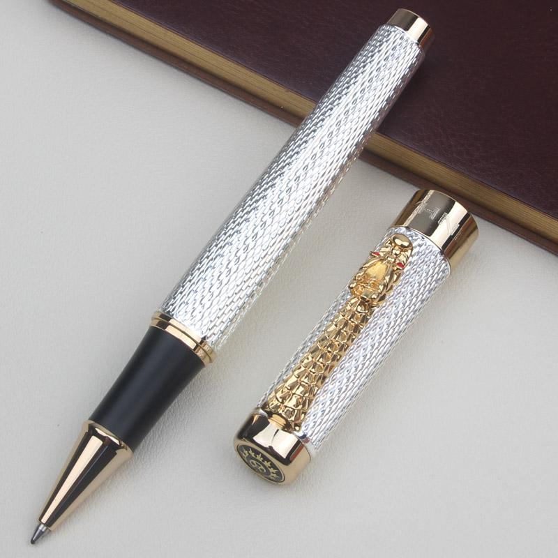 JINHAO 1200 Lusso Alta Qualità Bianco Perla Dorata Colore Drago Ufficio Business Pennino Medio Rollerball Penna Ufficio Business