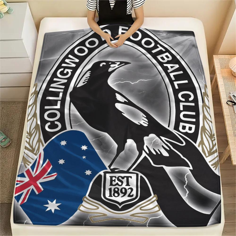Collingwood Magpies  Print Flannel Blanket, High quality Comfortable for All Seasons, Home Decor, Warmth and Comfort