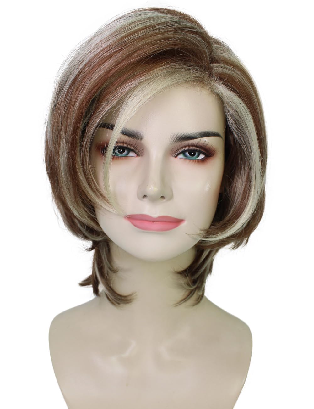 

Wigs2you Женский H-5727 Культовый Блонд Боб с Боковым Пробором и Рваными Слоями, Огнестойкий 100% Синтетический Волос Косплей Парик