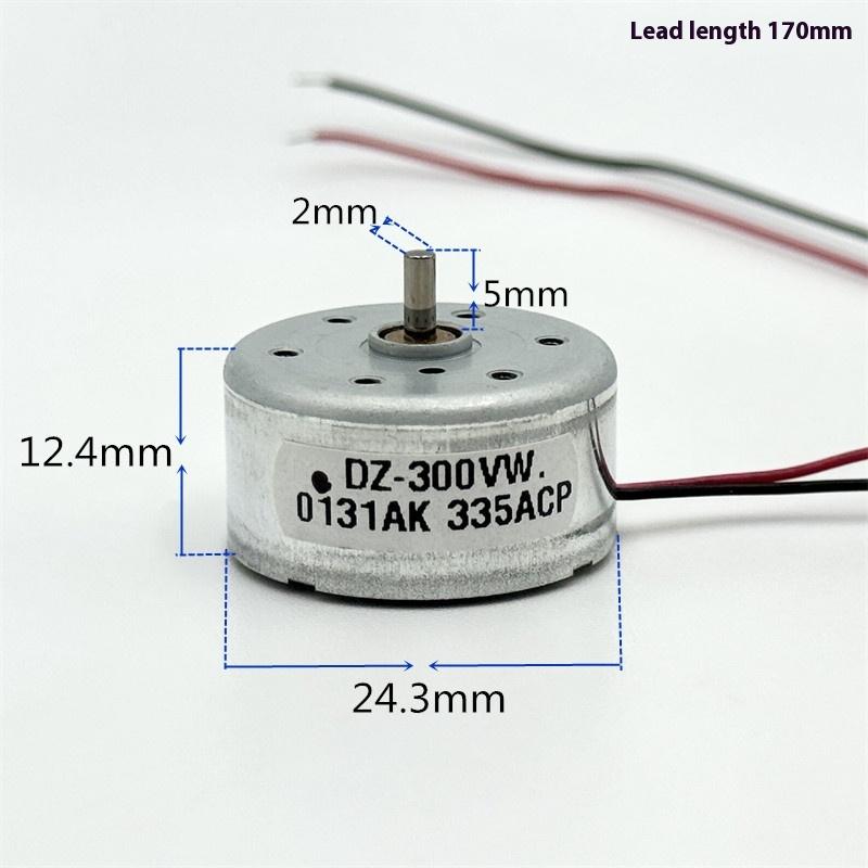 1 Piece 300 Micro Dc Motor 24Mm Round Spindle 2Mm Shaft 3V-6V 3.7V 5V 6V 7550Rpm For Diy Toys/Solar Power Models/Fan Projects