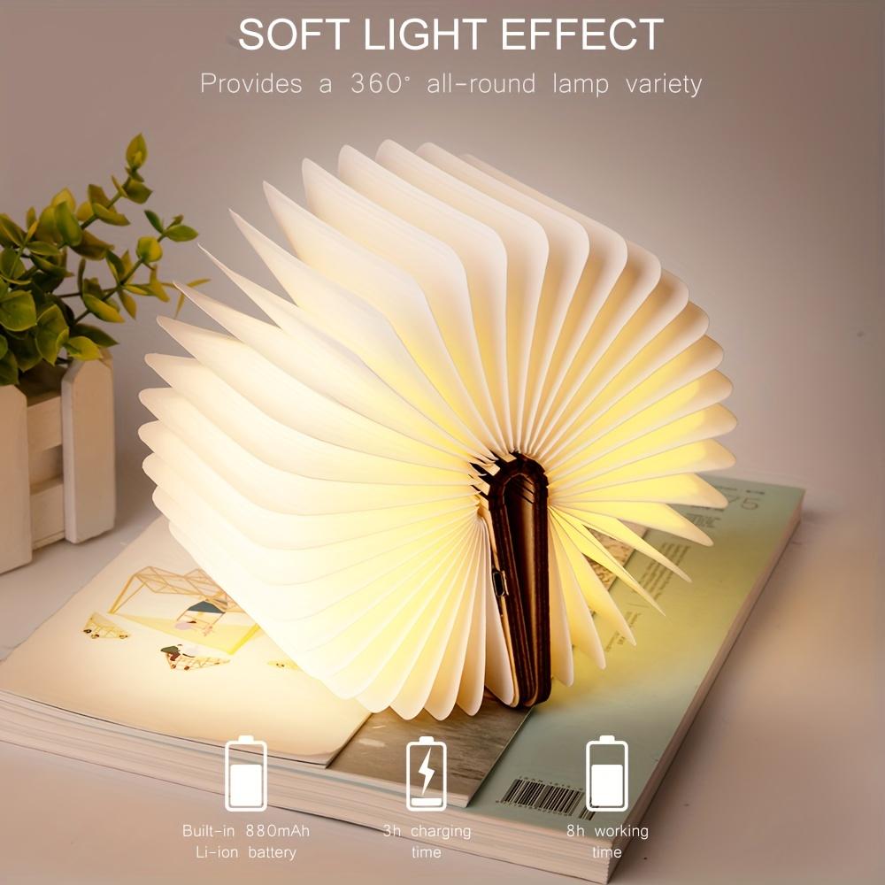 1pc Creative Folding LED Book Lamp - Rechargeable, 3-Color Changing Soft Light, Eye-Care Table Lamp for Bedroom Decor,USB Powered,Warm Ambient Glow