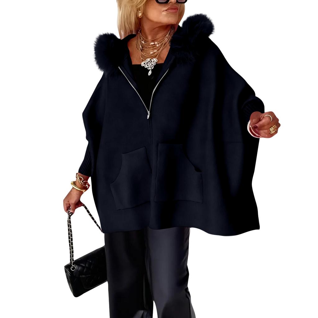 Women's Fashion Casual Button Long Sleeve Round Neck Plush Jacket