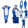 Adult Blue Shark Animal Flannel Cosplay Costume Pajamas Onesie Sleepwear Outfit Comfortable Soft Warm