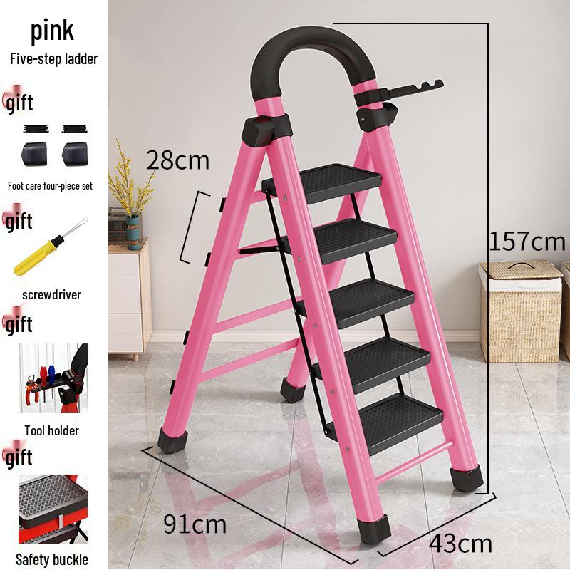 Portable Multifunctional Indoor A-Frame Ladder - 4/5 Step, Folding, Thickened, Telescopic, Mobile