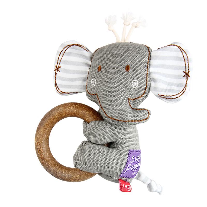 GiGwi Plush Hula Hoop Elephant Dog Toy