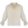 Medieval Bestselling Ruffled Puff Sleeve Shirt Vintage Men's Solid Color Cosplay Costume